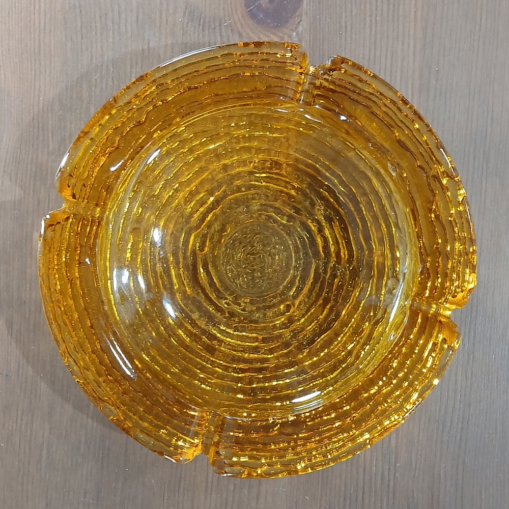 Anchor Hocking Golden Glass Art Plate